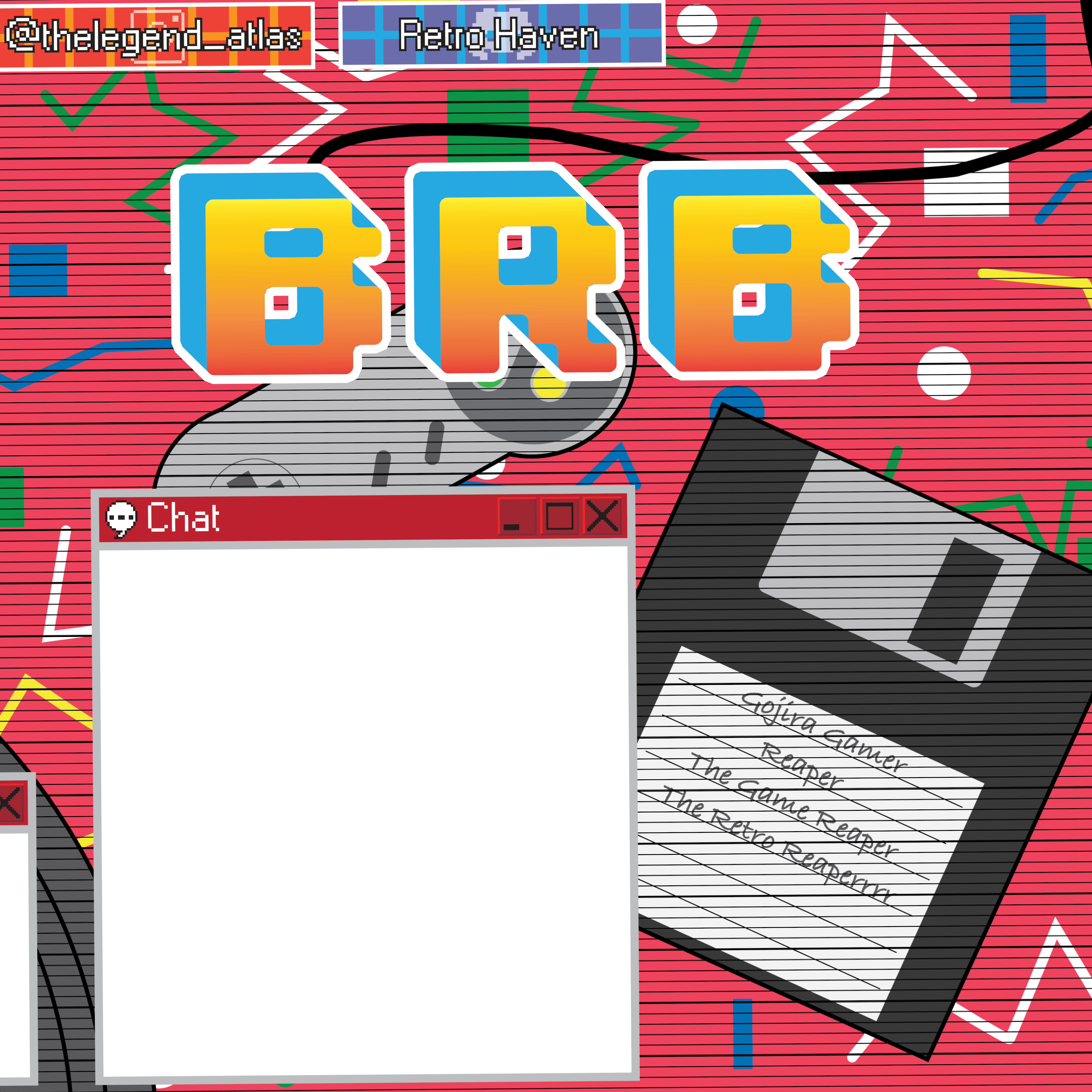 A portion of a red retro-themed stream background.